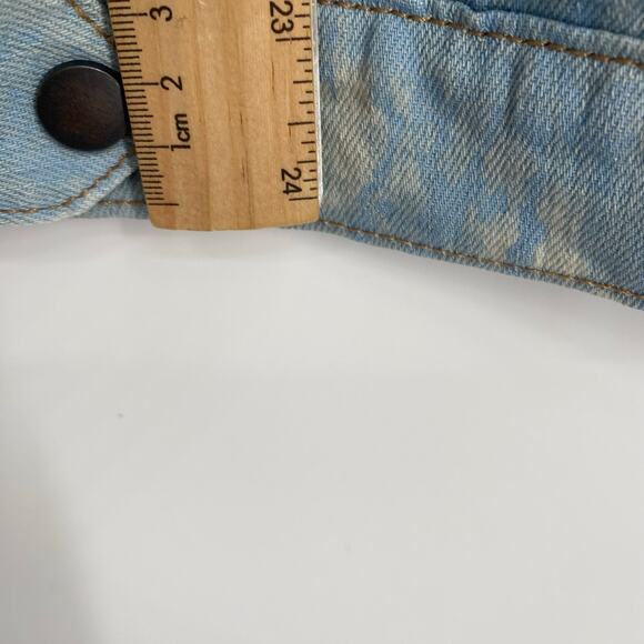Joes Jacket Women’s Small Leather Sleeves Jean Easy Rider Denim Acid Wash - Picture 6 of 11